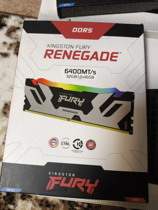 DDR5 x2 16gb 32gb 6400  Kingston FURY Renegade Silver