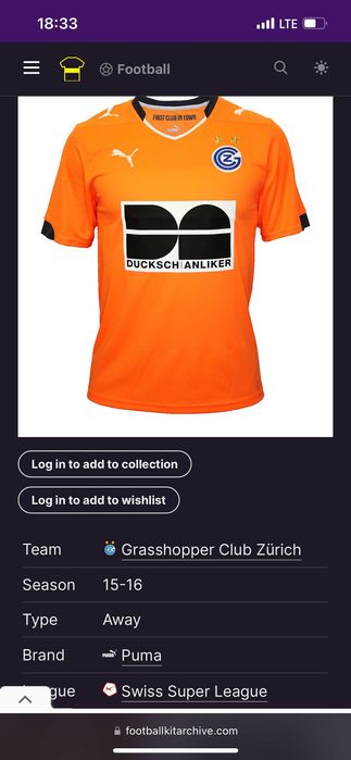 Tricou fotbal Grashopper Zurich Elvetia