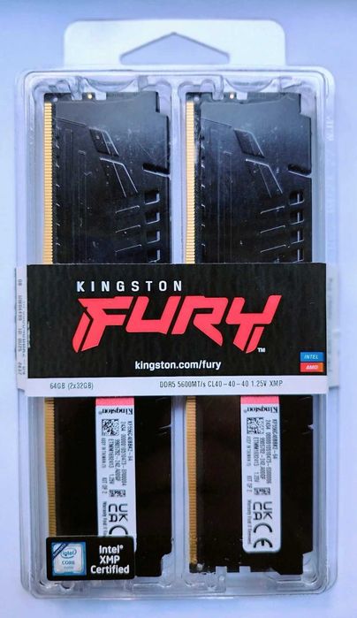 Рам памет Kingston FURY Beast Black 64GB (2x32GB) 5600Mhz DDR5