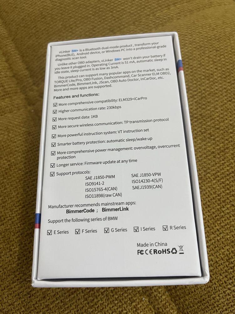 Obd vLinker BM+ Android + Ios