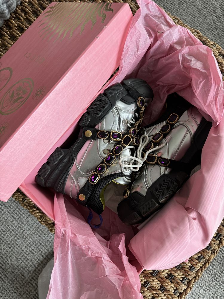 Adidasi Gucci Flashtrek Removeble Crystals , 40,5 originali,ca noi!