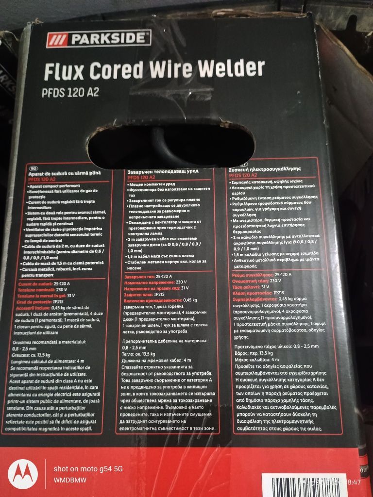 Aparat sudura parkside lidl flux sârma nou