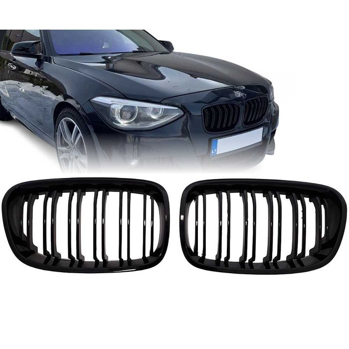 Grile Nari Duble M BMW SERIA 1 F20 F21 2011-2015 Negru Lucios