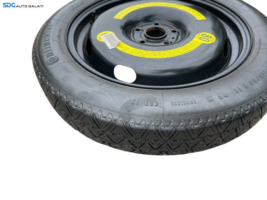 Roata Janta Tabla Rezerva Slim T145 80 18 R18 Continental Volkswagen Tiguan 5N 2007 - 2015 Cod 5N0601027E 5N0601027A [K0823]