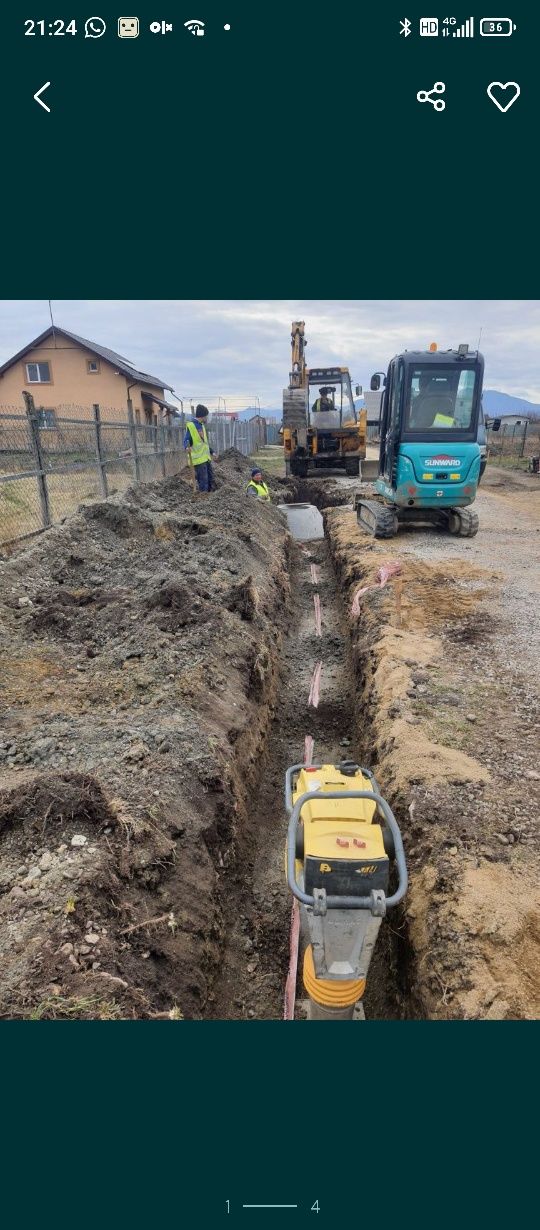 Închiriez buldoexcavator, miniexcavator,bobcat..