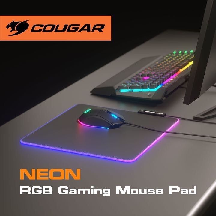 Игровой Коврик с подсветкой Cougar NEON RGB для мышки/мыши