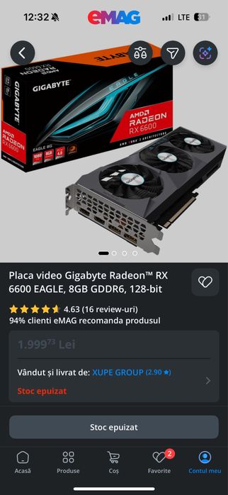 Vand placa video Rx6600