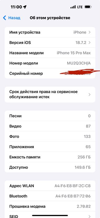 Iphone 15pro max 256gb