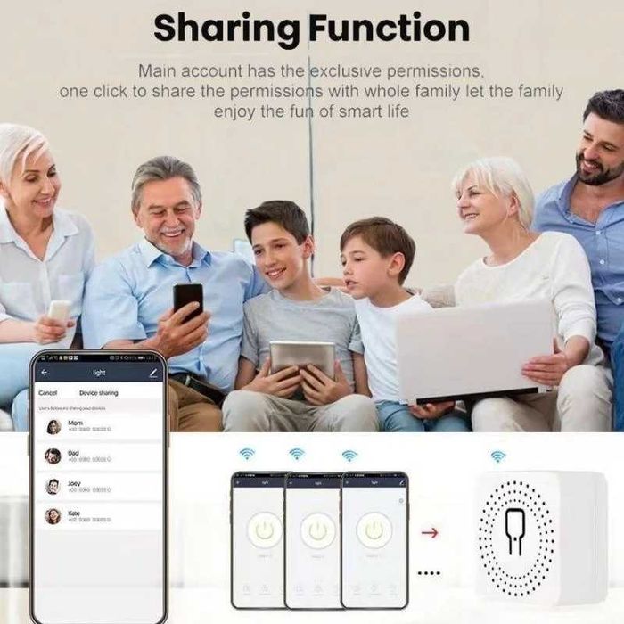 Mini intrerupator/releu inteligent WIFI 16A automatizare, compat. TUYA