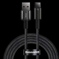 Cablu USB la Type-C Baseus Tungsten Gold Fast Charging 66W Black 2m,