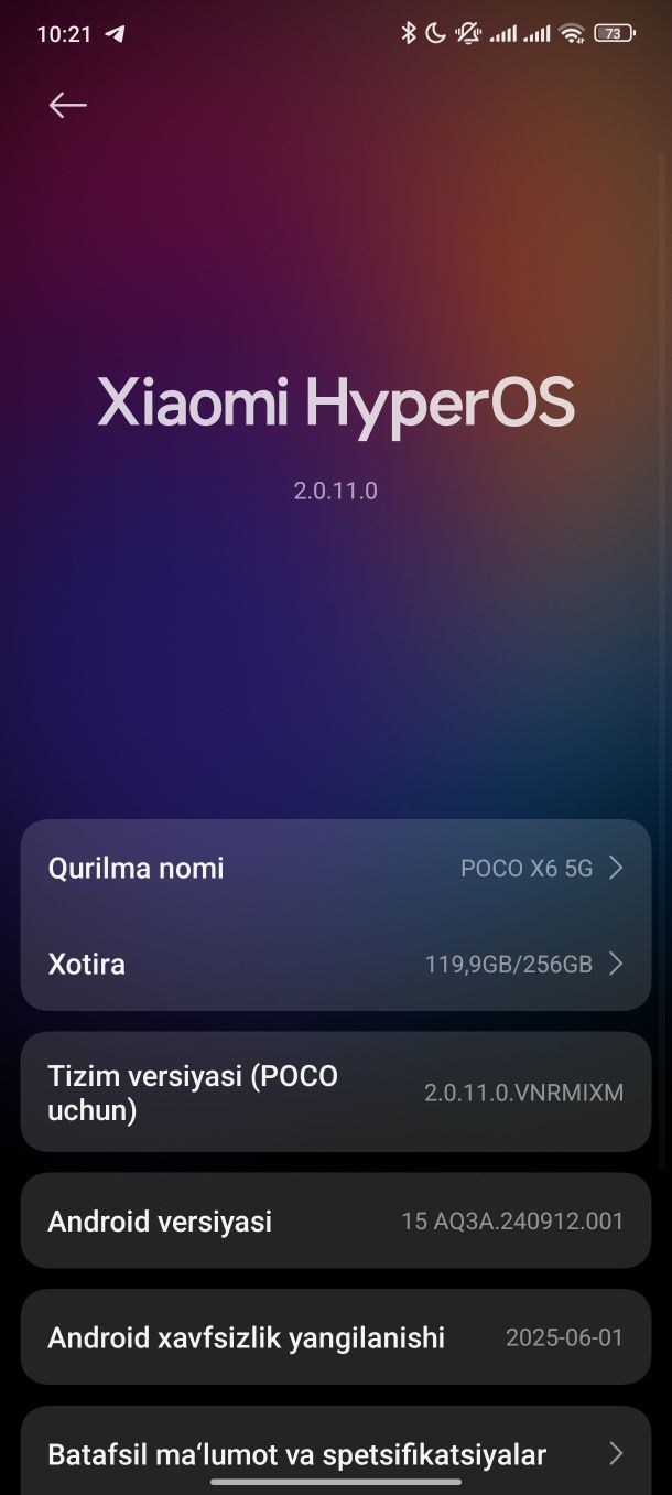 Poco X6 5g ayirboshlash