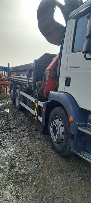 Servicii constructii - camion bascula cu macara si excavator 6 tone