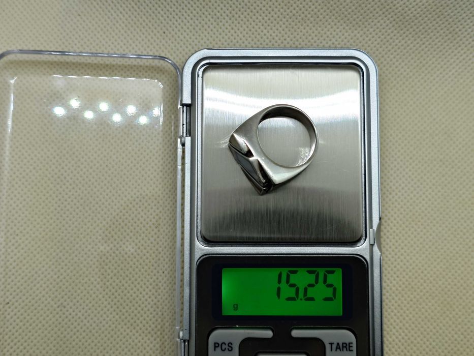 Inel unisex modernist cu sidef (scoică) — argint 925, montură ridicată