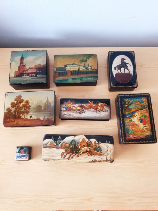 Стари кутии за бижута Федоскино