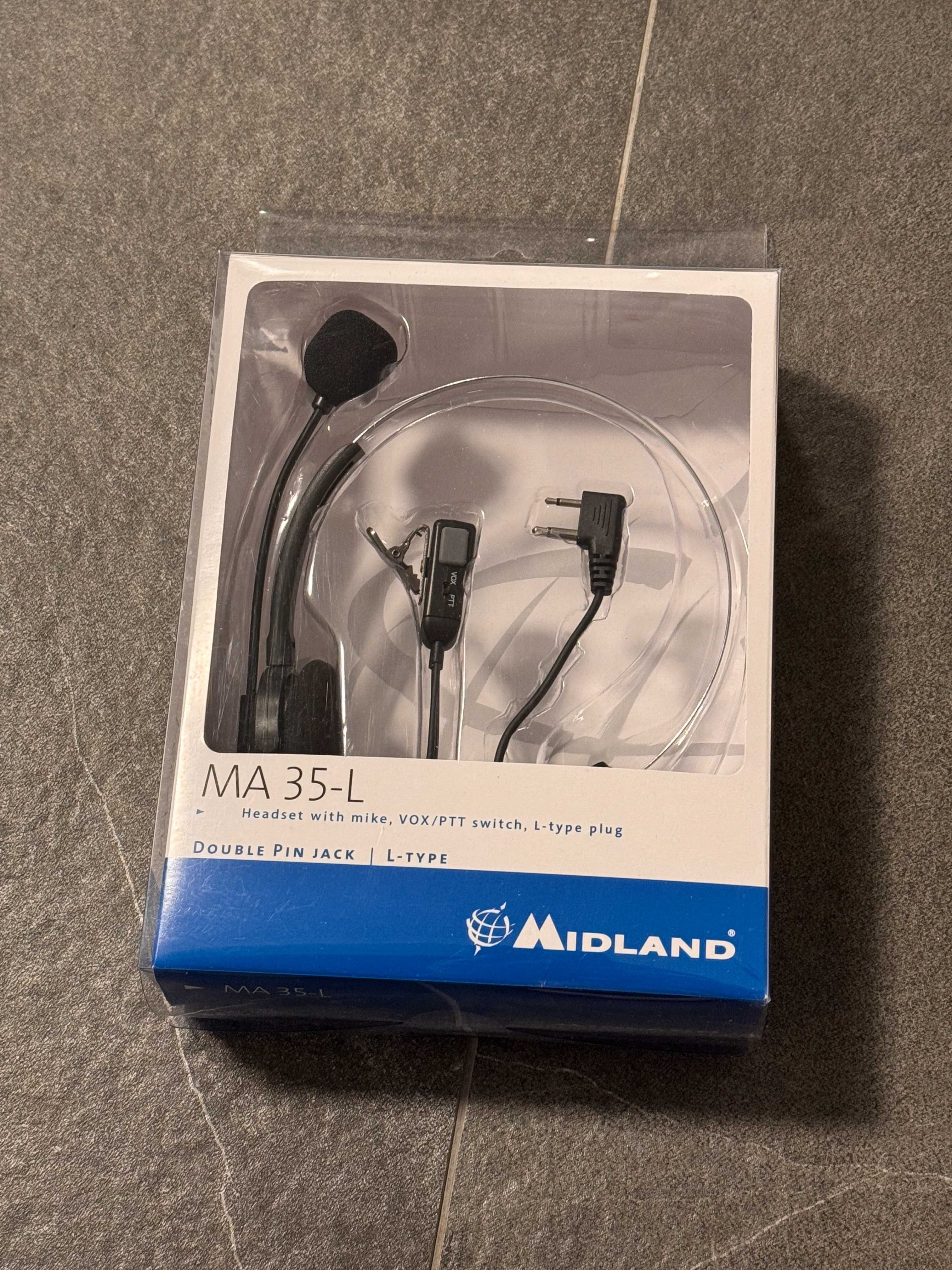 Cască headset stație CB Midland MA 35 L | 2 pini | walkie talkie PMR