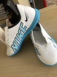 Vand adidasi fotbal teren sintetic, Nike Mercurial, alb+bleu, mar 37