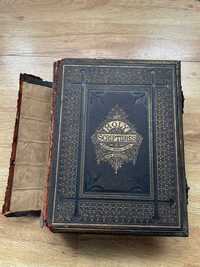 Biblia / Biblie veche , 1860 , lb. engleza, 6 kg , Family Bible