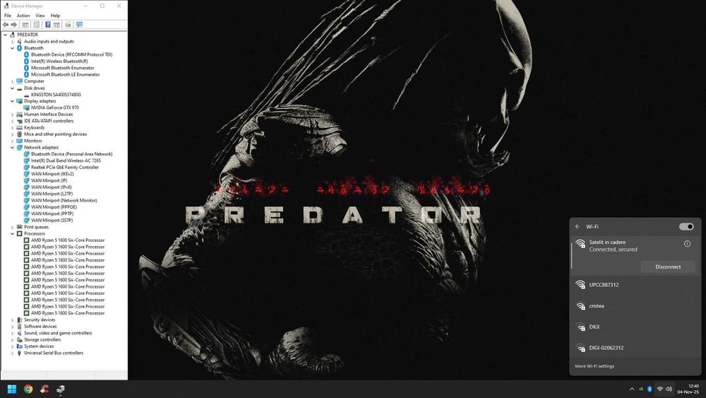 PC ACER AMD Ryzen 5/16GB DDR4/SSD 480GB/GTX 970 4GB/WiFi+BT/W11/800lei