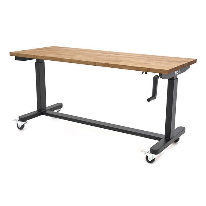 Banc de lucru cu blat din lemn masiv reglabil pe inaltime 152cm