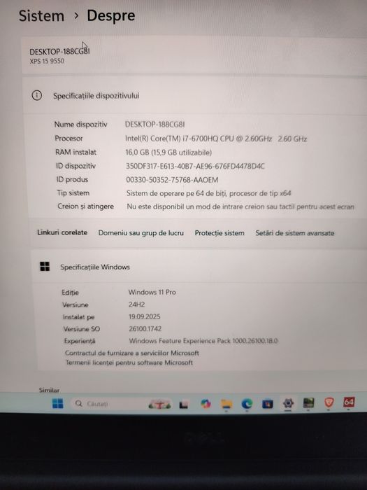 Dell XPS 9550 in stare bună