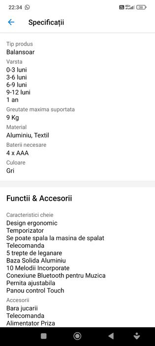 Vând  Balansoar bebeluși!