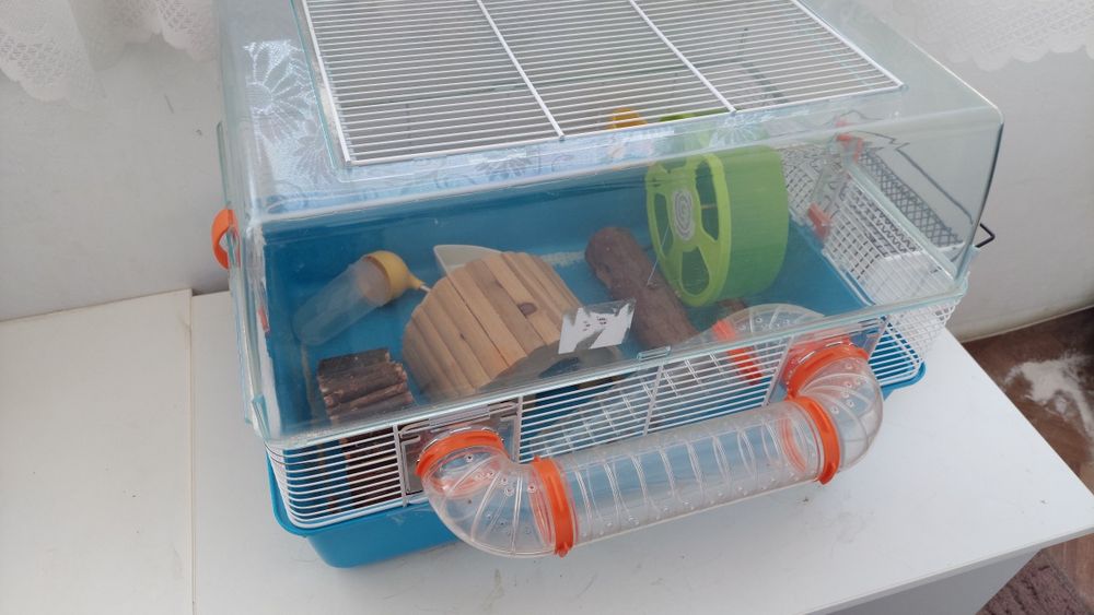 Cusca hamsteri cu accesorii și nisip