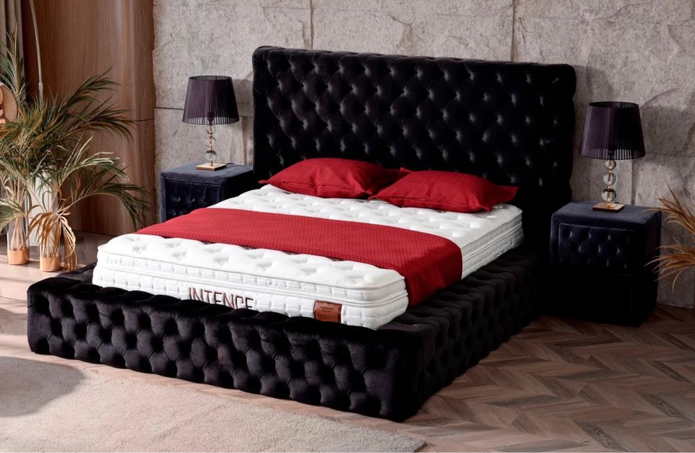 Тапицирано легло Diva Смолисто черно