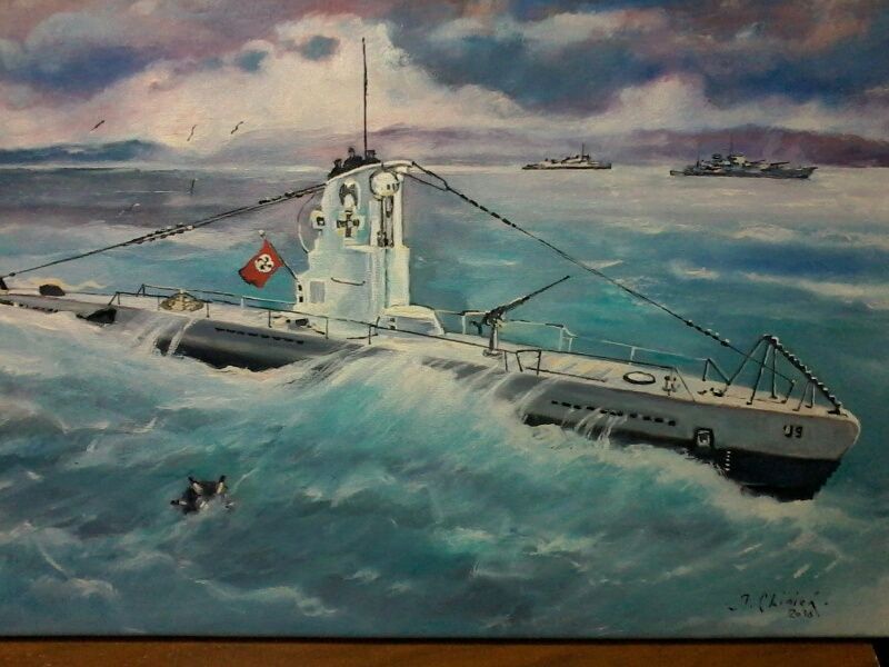 vand tablou ulei submarin U-boot german