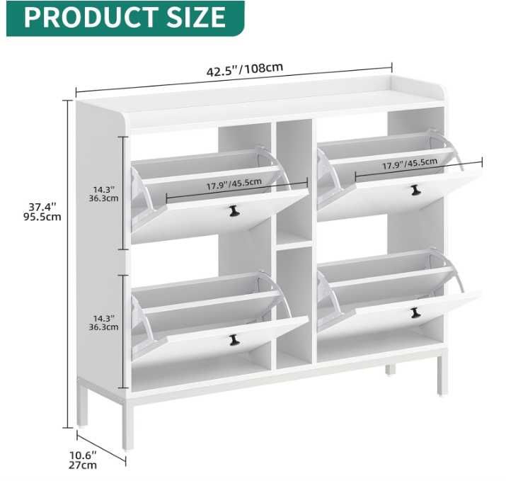 YITAHOME шкаф за обувки с 4 капака