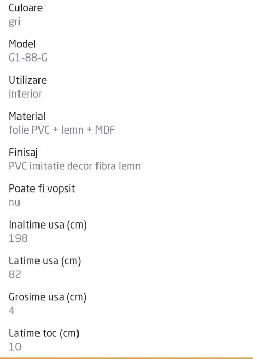 Usa interior noua 88cm, lemn masiv pin