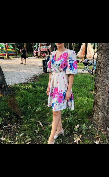 Rochie satin inflorata S