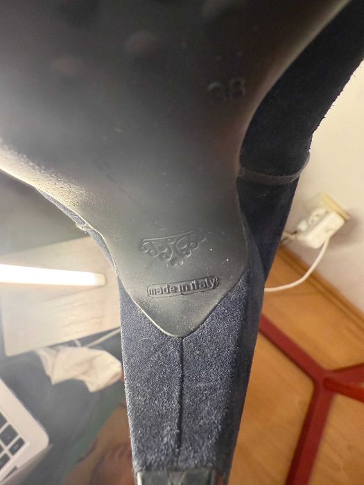 Cizme Noi piele velur Fornarina Bleumarin Mas 39 made Italia , Craciun