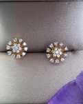 Cercei aur14k cu diamante naturale