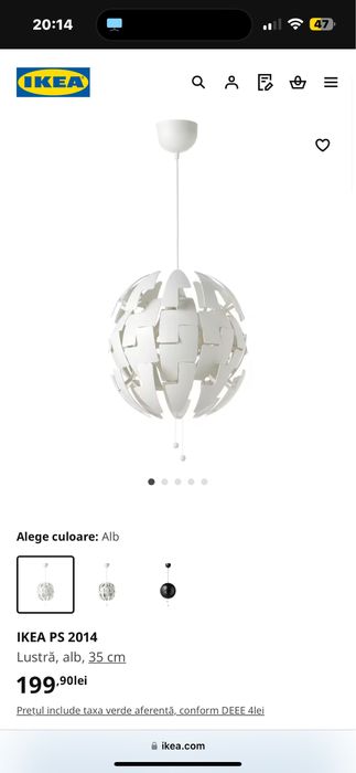 Lustra Ikea Alba