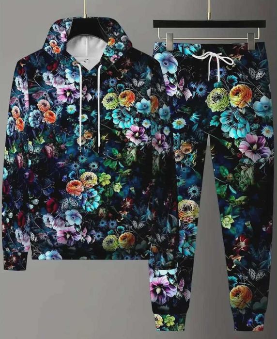 УНИСЕКС спортен екип на красиви цветя - размер M-L и 5XL ЧИСТО НОВИ