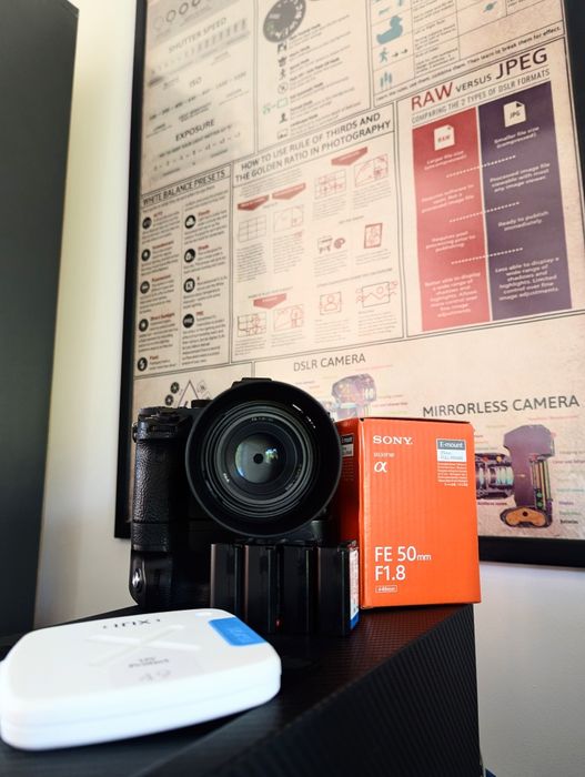 Sony A7 II inclus 50mm f1.8 fe + grip + filtru UV + 4 baterii