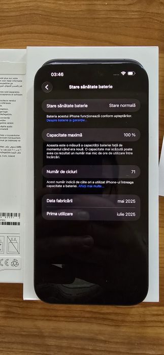 Iphone 16 Pro Max 256 Gb + Factura si Garantie 20 de luni