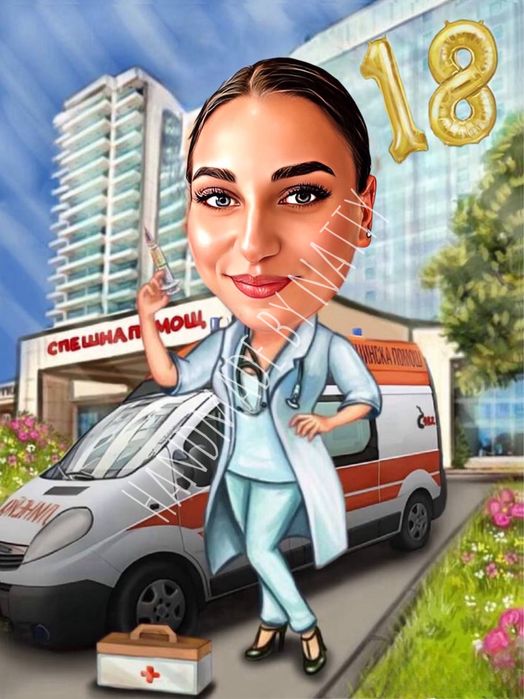 Карикатура А3 формат с рамка