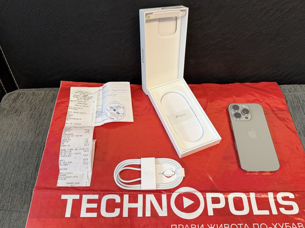 ЧИСТО НОВ 256GB iPhone 16 Pro Technopolis Гаранция 2027 Natural