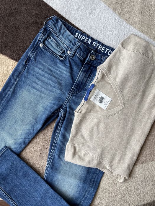 Дънки H&M, slim fit, super strech, 140 см, 9-10