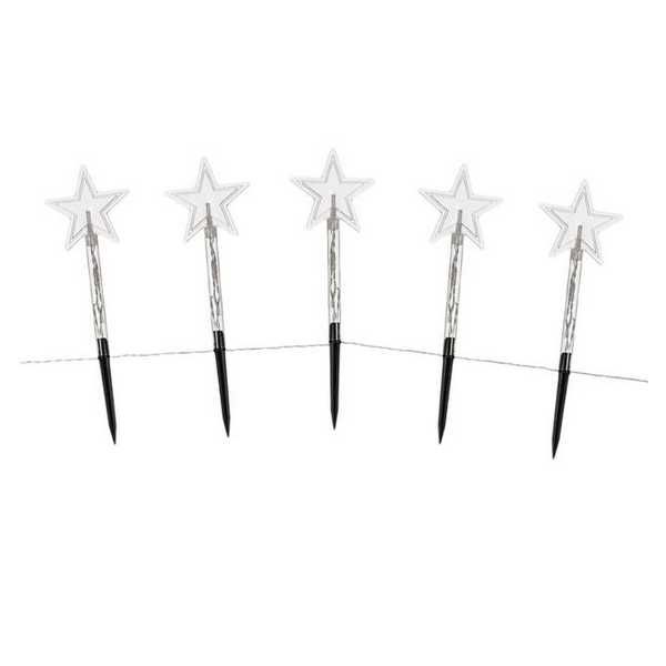 Коледни LED пръчици Mercado Trade, Звезди на батерии, 24см.