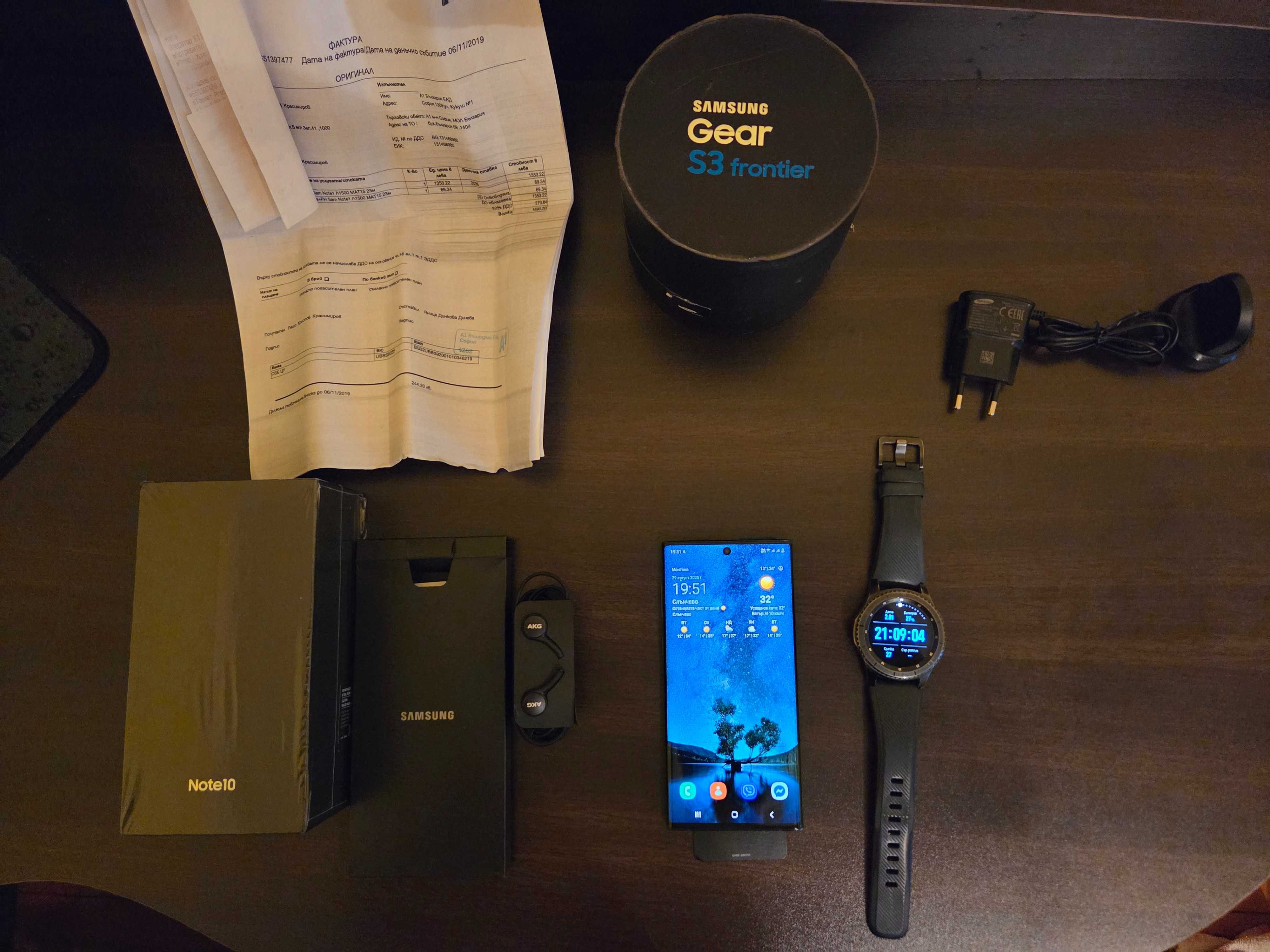 Samsung Galaxy Note 10 Dual sim 256GB и Samsung gear S3 frontier 2in1