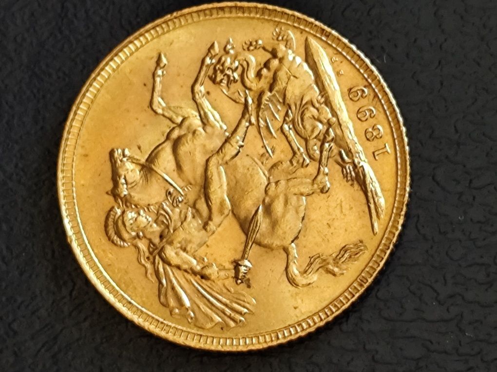 1 суверен 1899 год.кралица Виктория,злато 7.98 гр.,917/1000 (22 карата