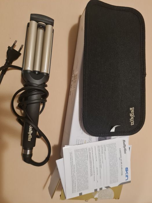 Ondulator BABYLISS Easy Waves C260E, 200 grade, invelis ceramic, negru