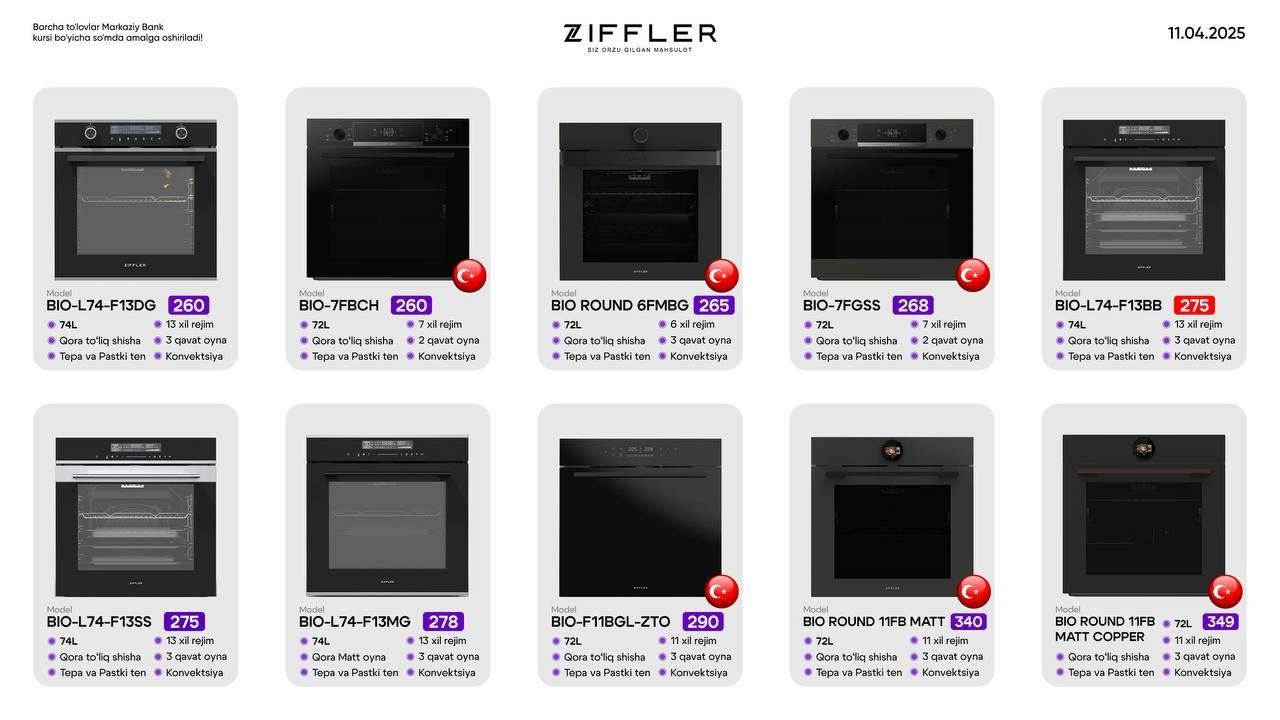 Духовая печь ZIFFLER optim malika siklat 2025new