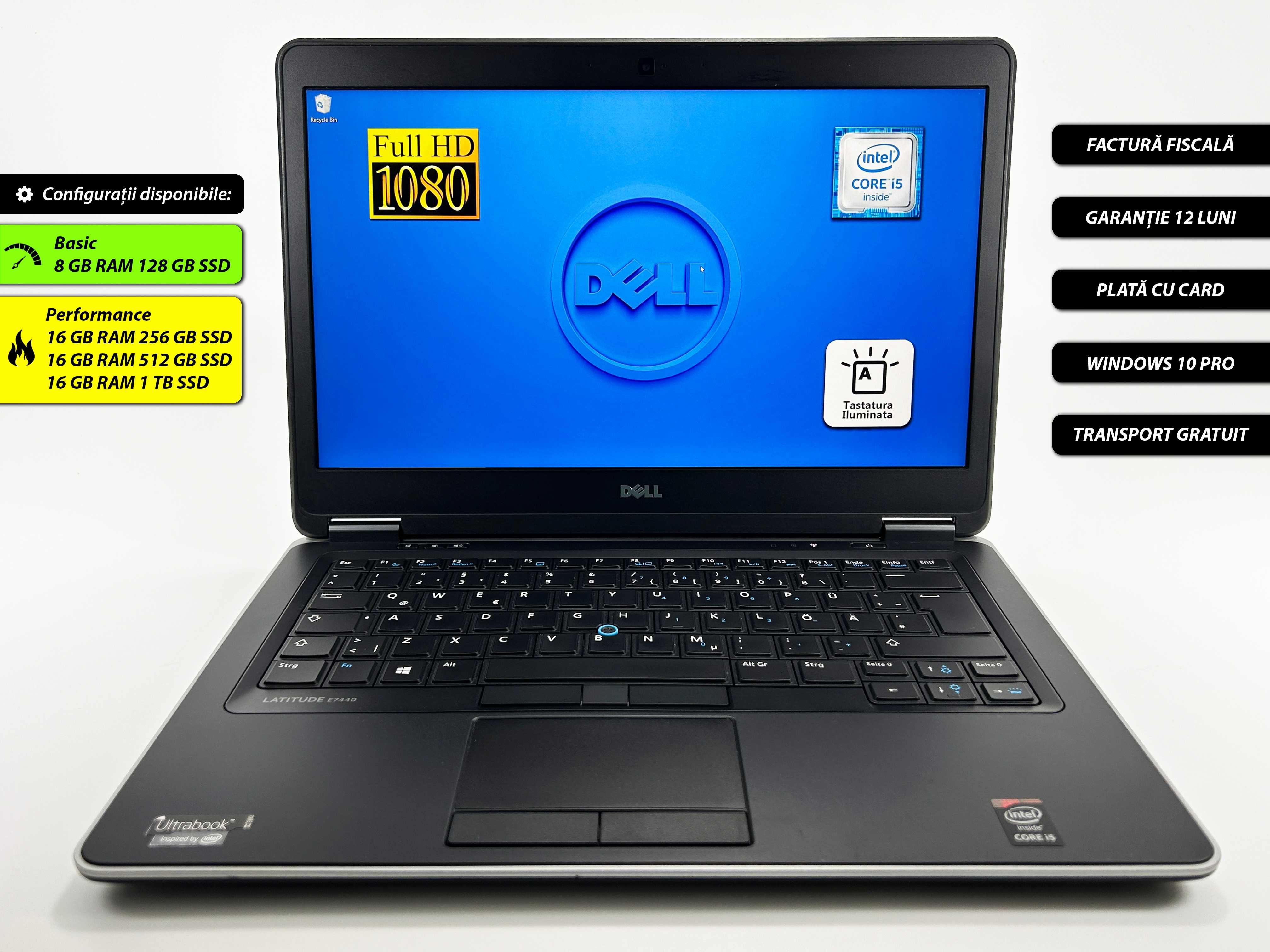 Laptop Dell Latitude Intel i5 SSD FULL HD ultrabook Garantie 12 luni