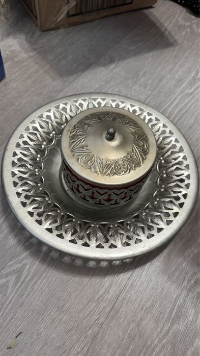 Сахарница, конфетница мельхиор. Советская