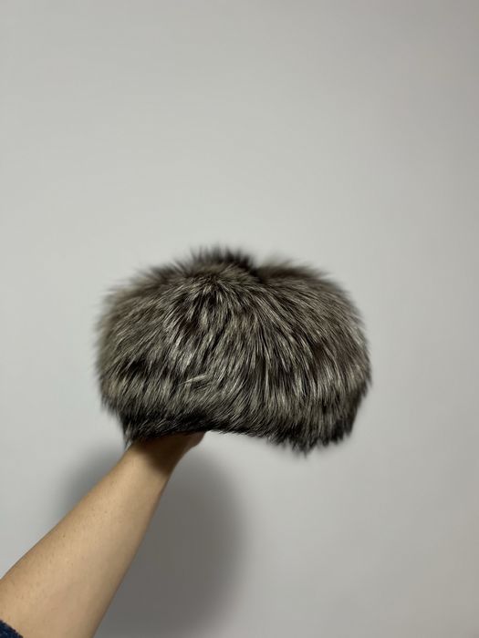 Căciulă blană naturală argintie