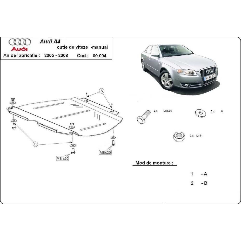 Метална кора под двигател и скорости AUDI A4 B6 ,B7 /2000-2008/