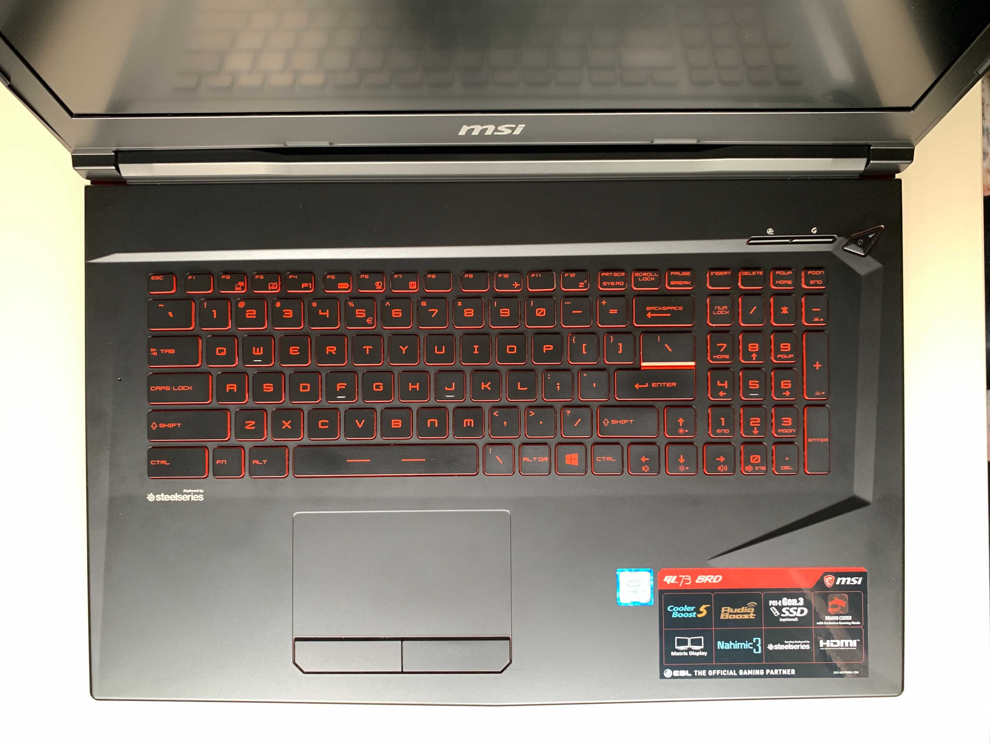 Laptop MSI GL73 8RD i7-8750H 17.3", 16GB, 1TB SSD NVMe, GeForce 1050Ti